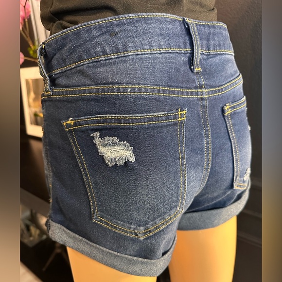 Fashion Nova Dark Blue Jean Shorts - Picture 4 of 6